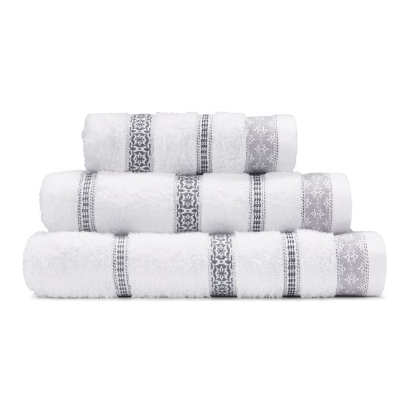 Alaya Banded Cotton Towel Dunelm