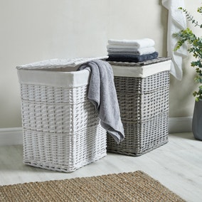 Versailles Grey Square Laundry Basket