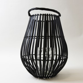 Black Bamboo Lantern - Large