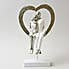 Couple in Heart Sculpture Silver