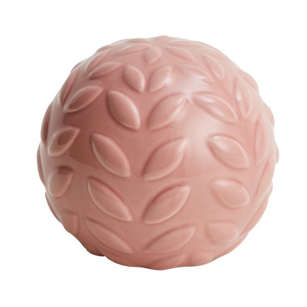 Leaf Pattern Ceramic Ball - Blush Pink