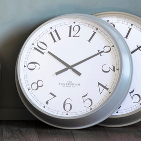 Cresco Clock Fossil Grey 68cm