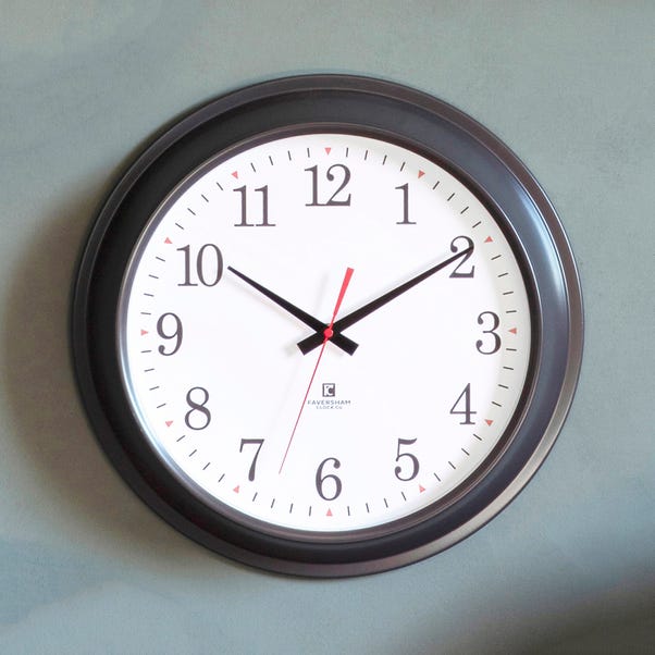 Winston Grey Clock Dunelm Winston Grey Clock Dunelm, Grey Framed Mirrored Wall Clock 68cm