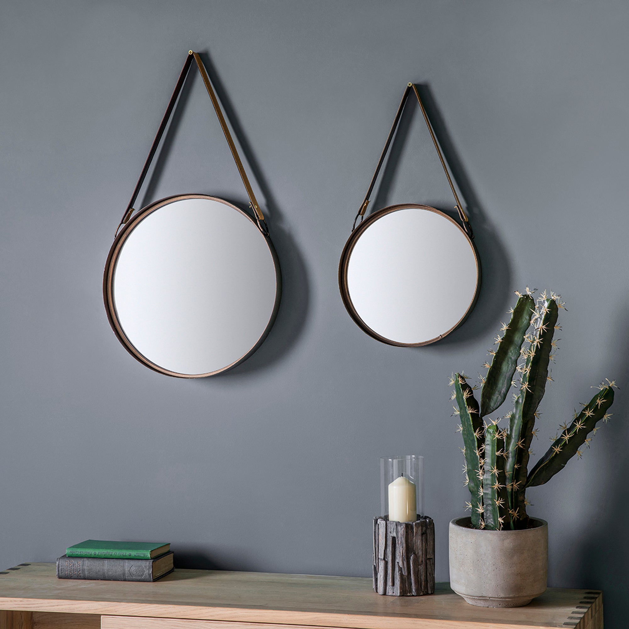 Set of 2 Elkton Hanging Round Wall Mirrors