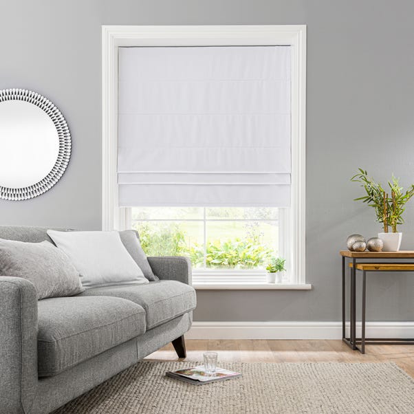Luna White Blackout Roman Blind Dunelm Luna White Blackout Roman Blind Dunelm, Light Blocking Roman Shades