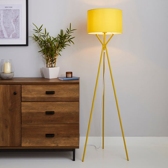 ochre tripod lamp