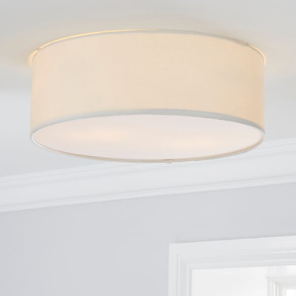 Sara 38cm Ivory Shade Flush Ceiling Fitting Dunelm - How Do You Remove A Ceiling Lampshade