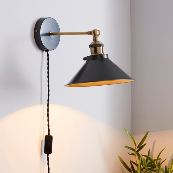 dunelm wall lights plug in