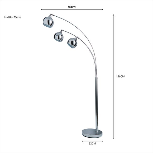 herm arc chrome floor lamp