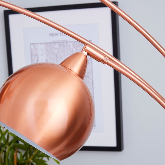 herm arc copper floor lamp