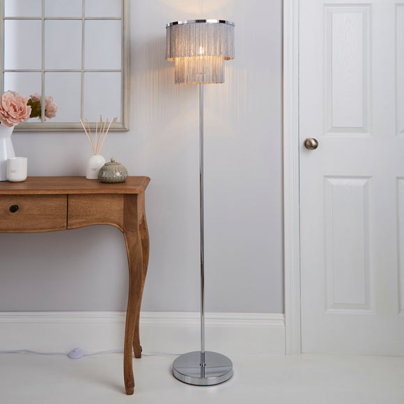 Floor lamp deals with fringe shade