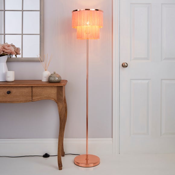 pink fringe floor lamp