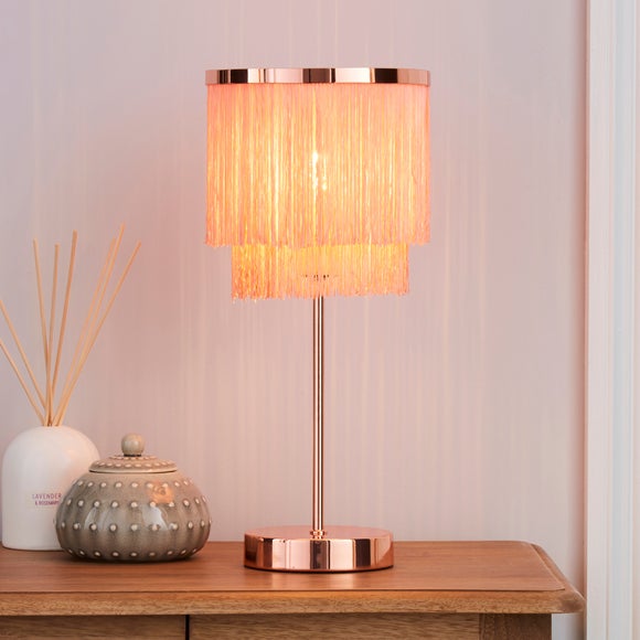 pink tassel table lamp