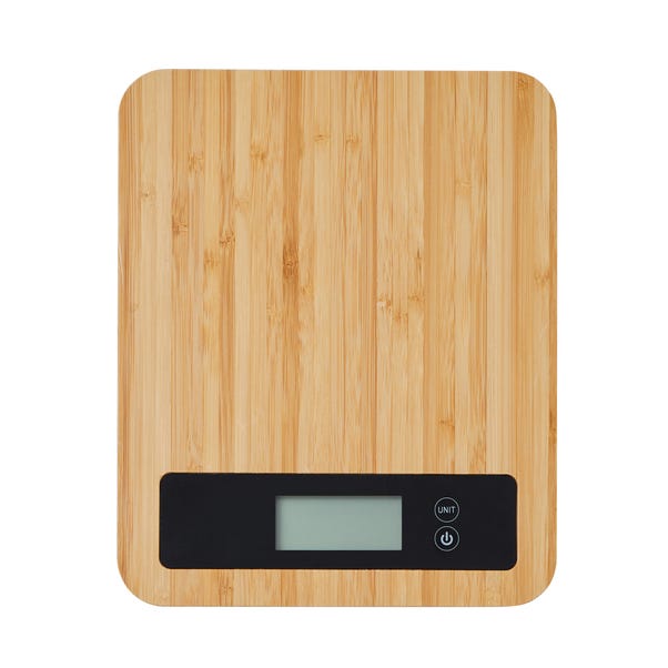 Dunelm Bamboo Electronic Kitchen Scales Natural