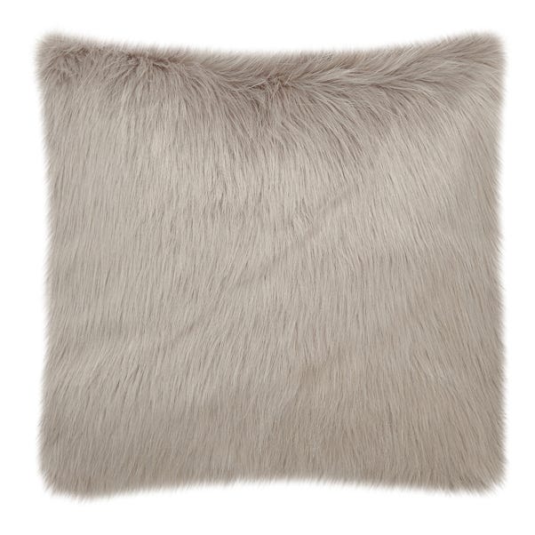 Fluffy Faux Fur Cushion Cover Grey undefined