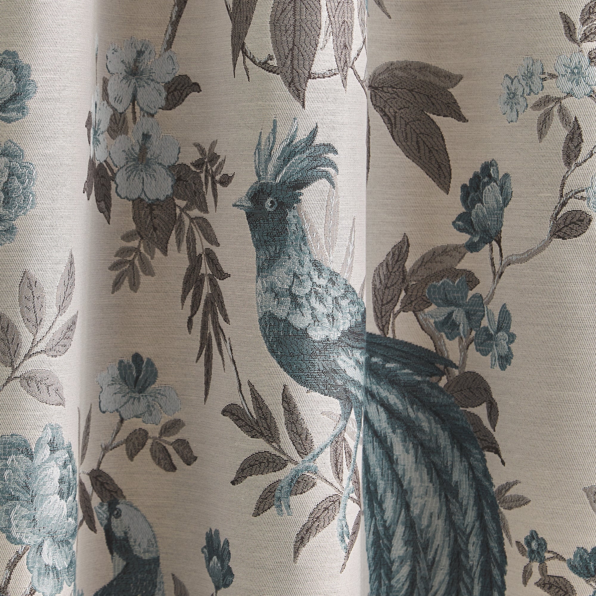 Palace Birds Jacquard Duck Egg Eyelet Curtains | Dunelm