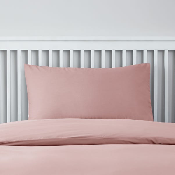 Easycare 100 Cotton Blush Pink Housewife Pillowcase Pair Dunelm Cotton Blush Pink Housewife Pillowcase, Blush Pink And Grey Bedding Dunelm