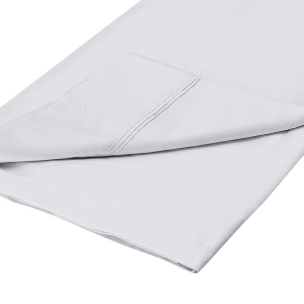 Dorma 500 Thread Count 100% Cotton Sateen Plain Flat Sheet Silver undefined
