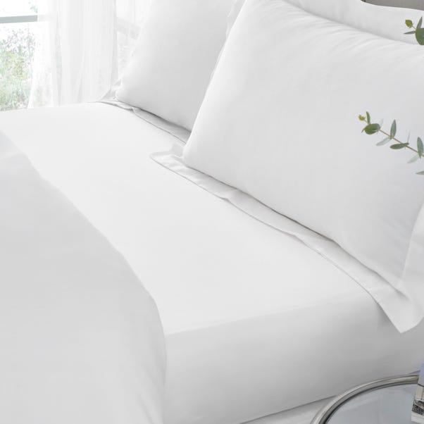 Hotel Cotton 230 Thread Count Sateen Flat Sheet White undefined