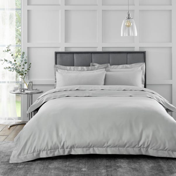 Hotel Cotton 230 Thread Count Sateen Silver Duvet Cover  undefined