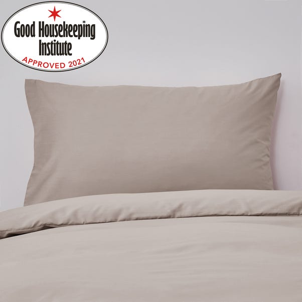 Non Iron Plain Dye Natural Standard Pillowcase Pair