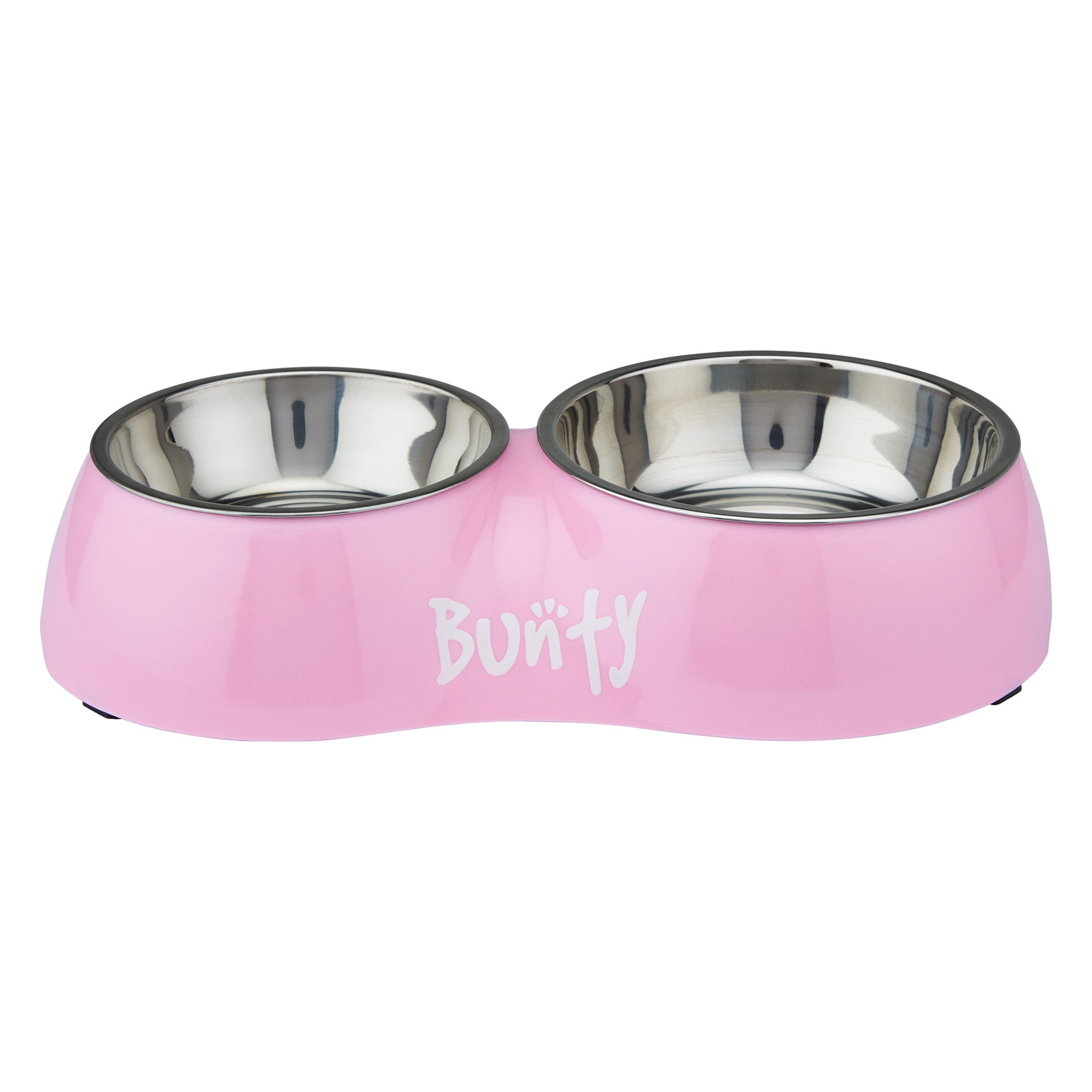 Bunty Pink Melamine Double Bowl Pink