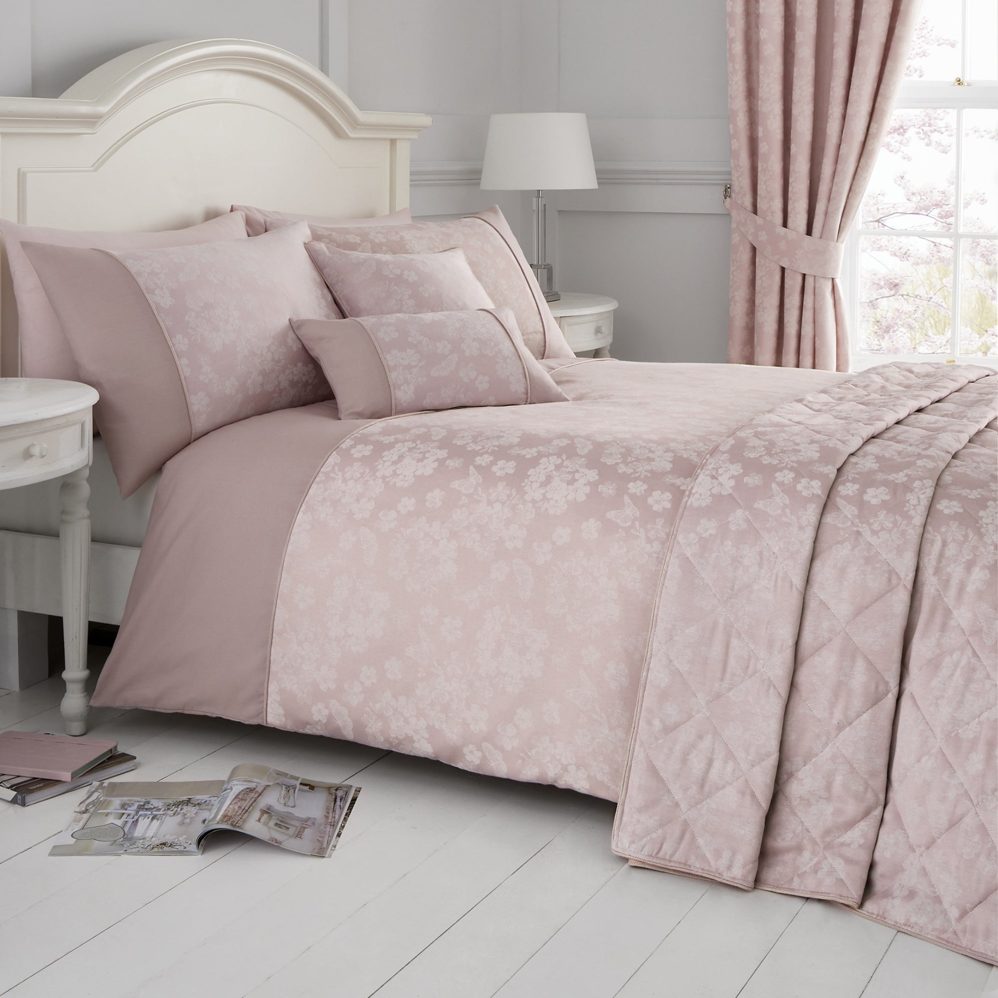 Serene Blossom Blush Duvet Cover and Pillowcase Set | Dunelm
