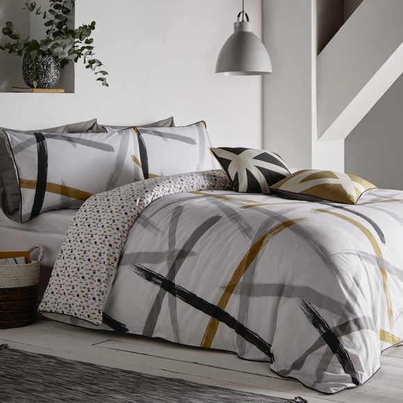 Appletree Leda Abstract Print Reversible 100 Cotton Duvet Cover And Pillowcase Set