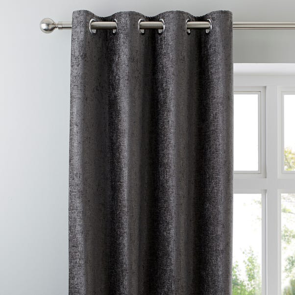 Chenille Grey Eyelet Curtains  undefined