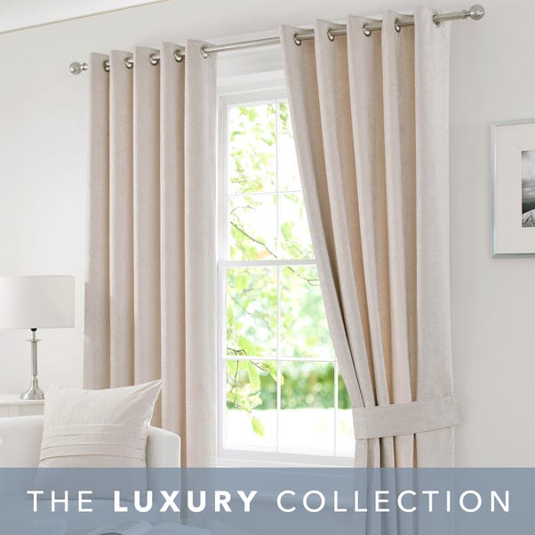 Chenille Cream Eyelet Curtains Dunelm Chenille Cream Eyelet Curtains Dunelm, Cream Blackout Curtains Eyelet