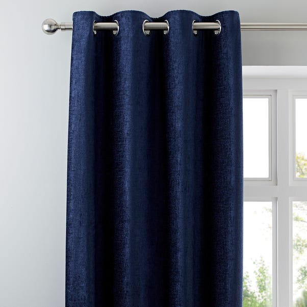 Chenille Navy Eyelet Curtains image 1 of 5