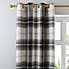 Highland Check Charcoal Eyelet Curtains  undefined