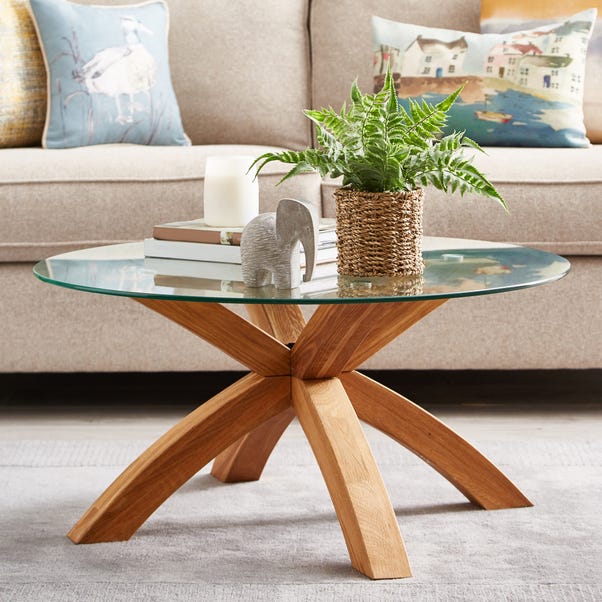 Xavi Coffee Table Dunelm, Round Glass Coffee Table With Oak Legs