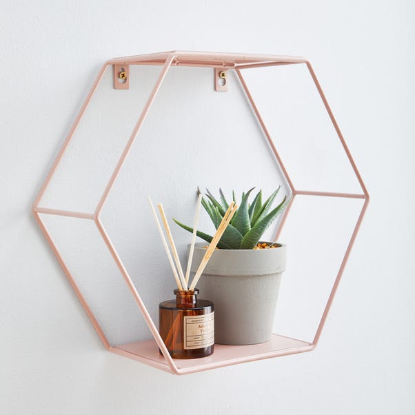 Hexagonal Blush Pink Wall Shelf Dunelm - Gold Metal Hexagon Wall Shelf Hexagonal Blush Pink Wall Shelf Dunelm - Gold Metal Hexagon Wall Shelf