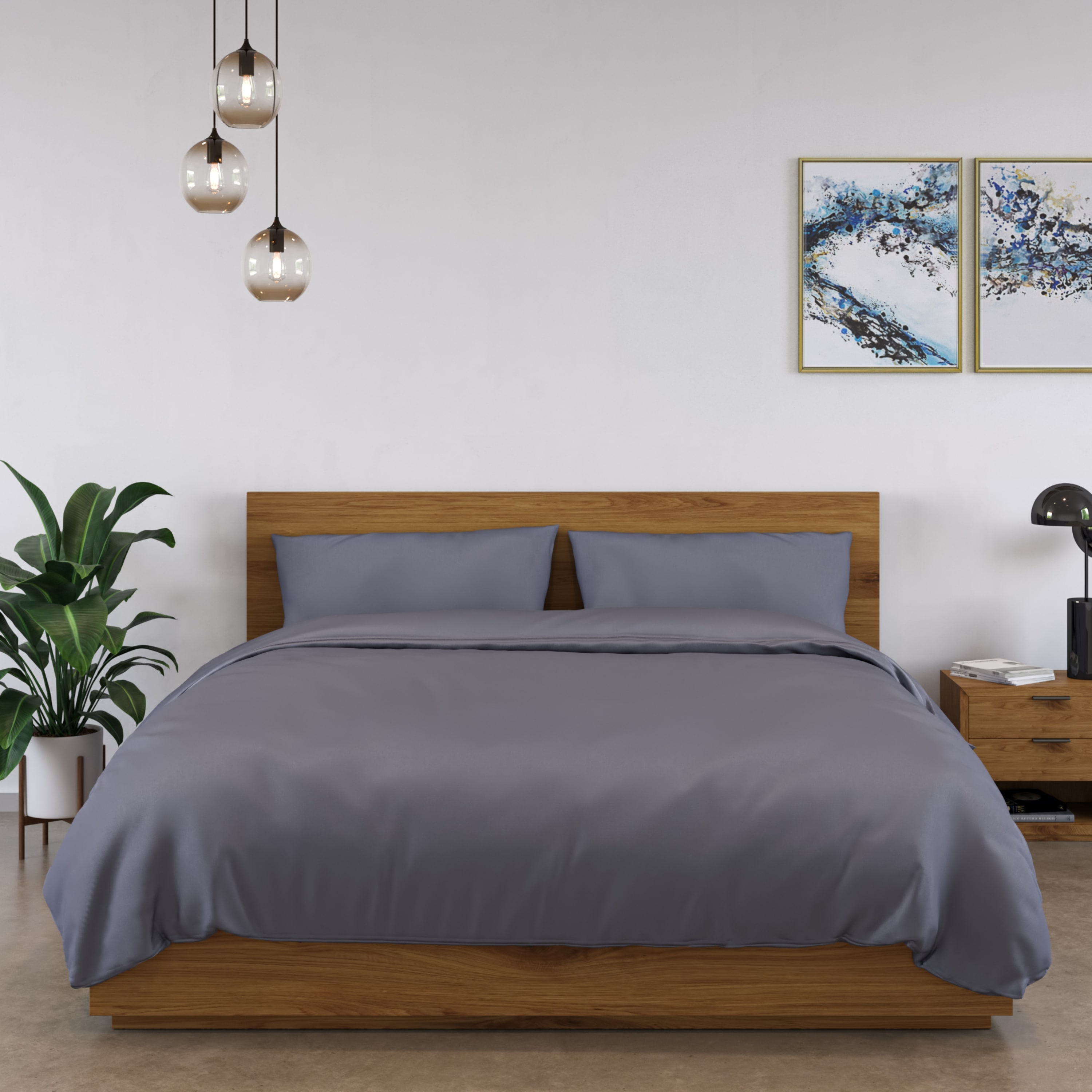 Photos - Bed Linen Panda Bamboo Urban Grey Bedding Set Grey 