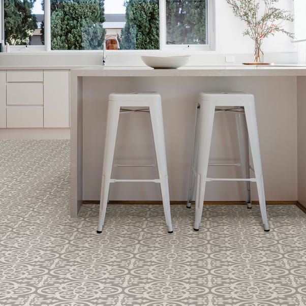 Floorpops Medina Self Adhesive Floor Tiles Grey