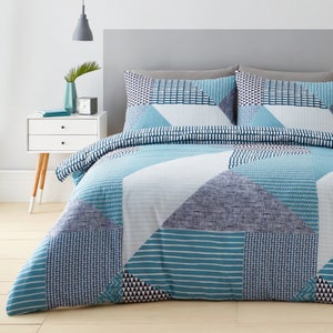 Catherine Lansfield Larsson Geo Reversible Duvet Cover And Pillowcase Set