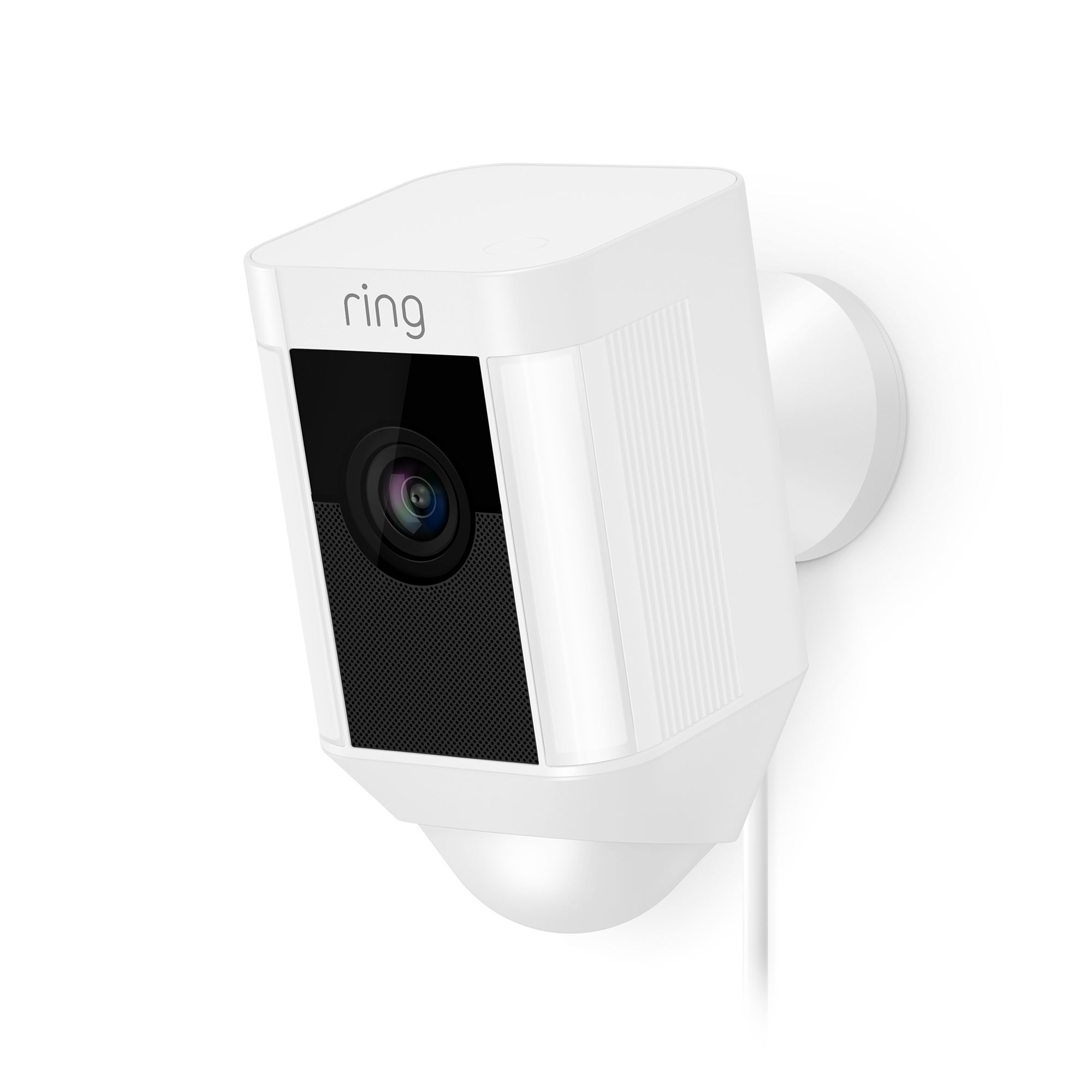 Ring Spotlight White Wired Security Camera White