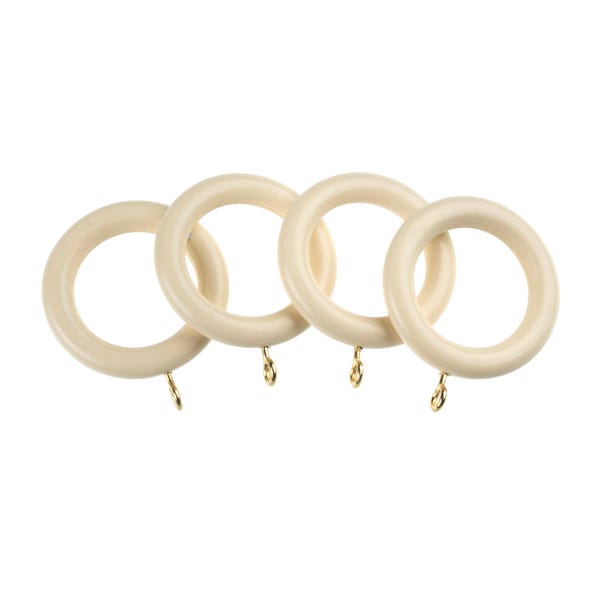 Universal Pack of 4 35mm Cream Curtain Rings image 1 of 1