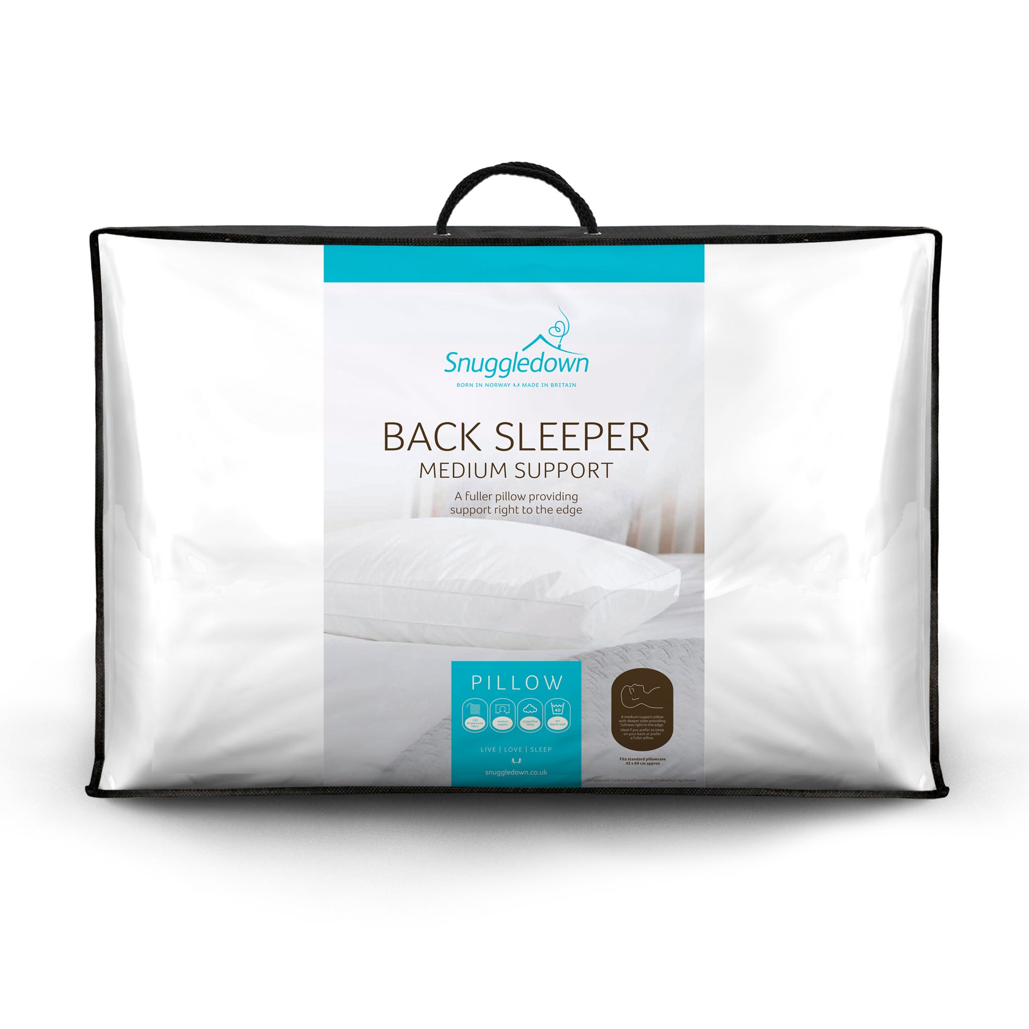 Photos - Pillow Sleeper Snuggledown Back   White 