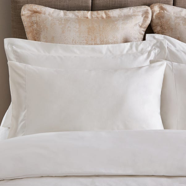 Dorma Egyptian Cotton Sateen 1000 Thread Count White Standard Pillowcase image 1 of 2