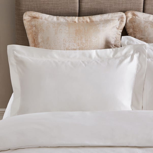 Dorma Egyptian Cotton Sateen 1000 Thread Count White Oxford Pillowcase image 1 of 1