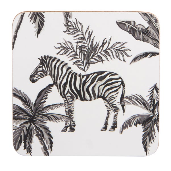Set of 4 Madagascar Zebra Repeat Coasters image 1 of 3