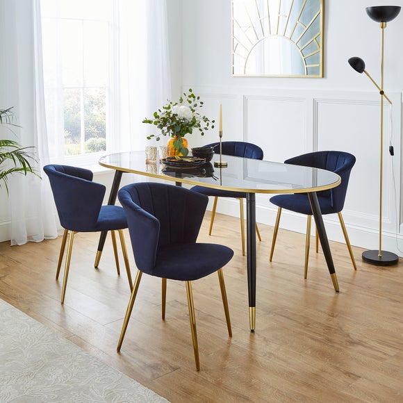 Blue velvet chair discount dunelm