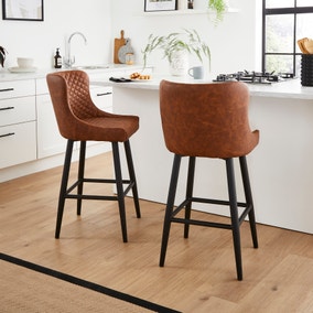 Montreal Bar Stool Dunelm, Brown Leather Bar Stools With Arms
