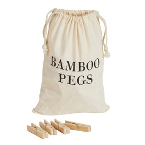 Pack of 100 Bamboo Pegs with Bag