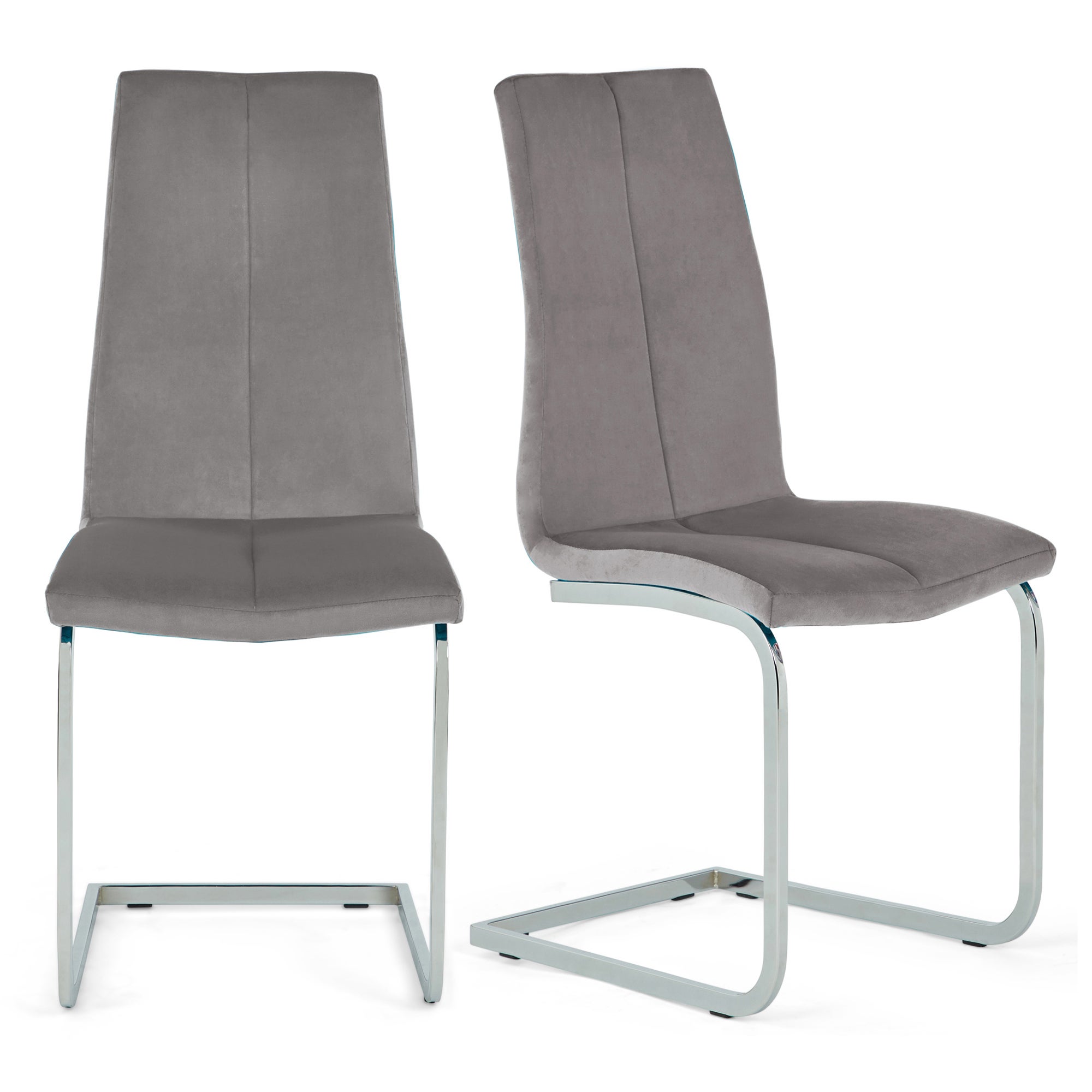 Jamison Set Of 2 Dining Chairs Velvet Grey