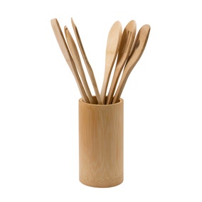 Dunelm Bamboo Utensil Set with Pot