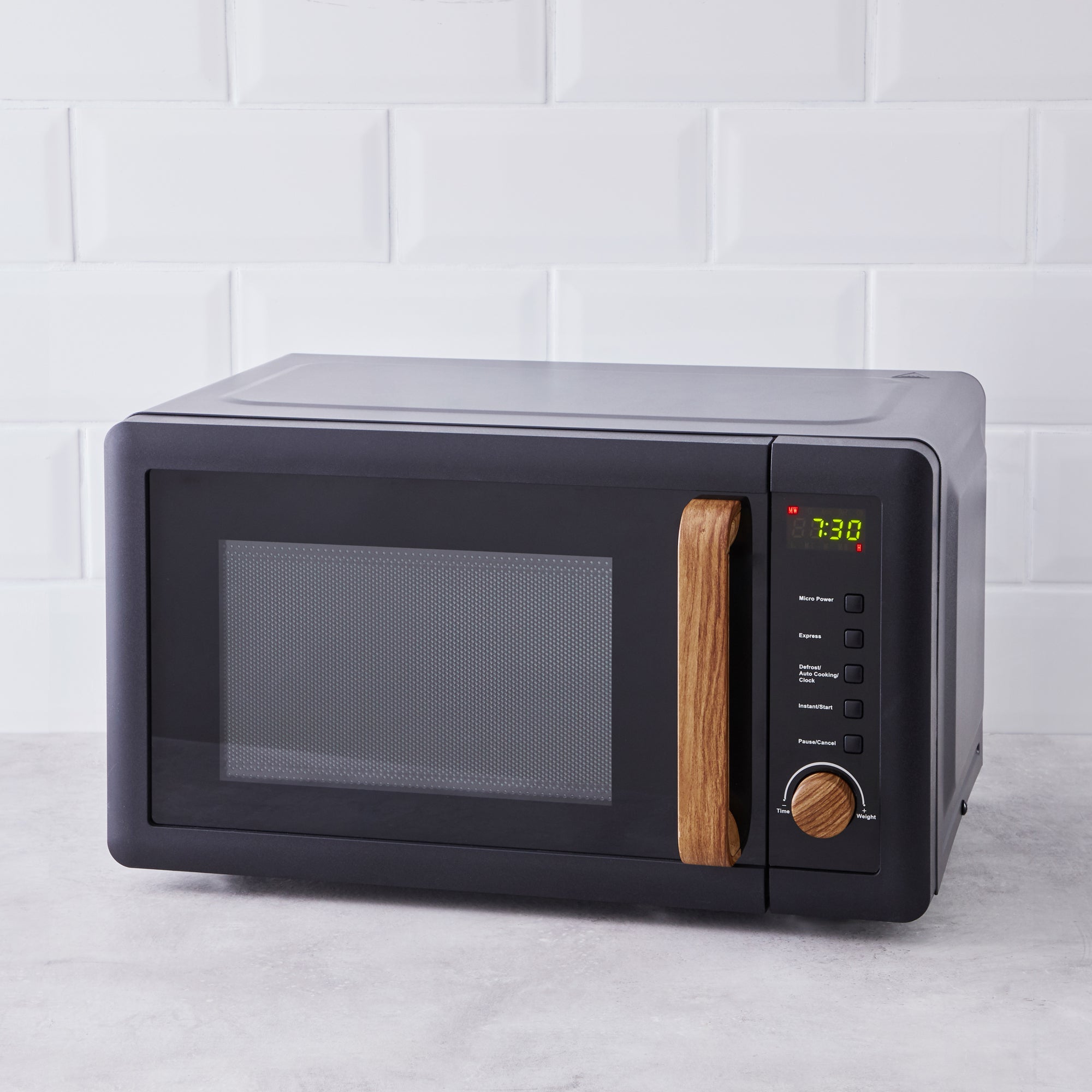 Contemporary 20l 700w Microwave Black Black And Brown