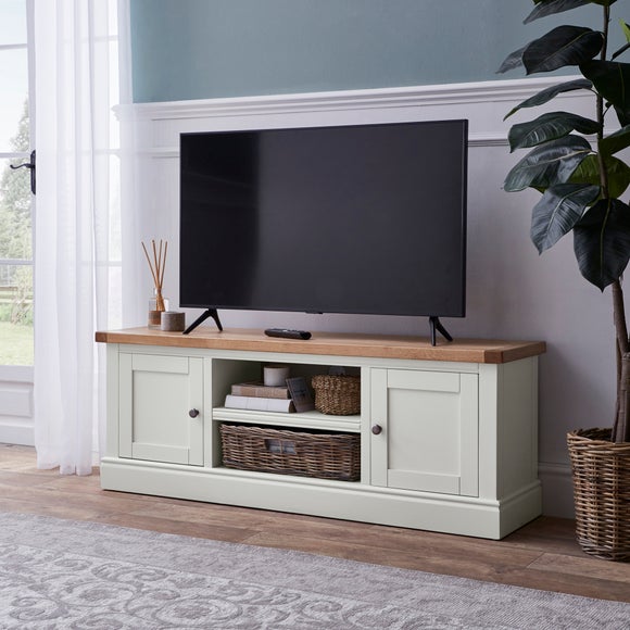 Tv unit deals with wicker baskets